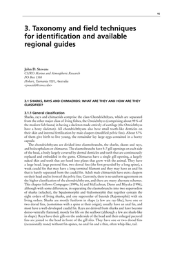 3. Taxonomy and Field Techniques for Identification and Available Regional Guides