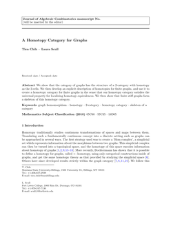 A Homotopy Category for Graphs