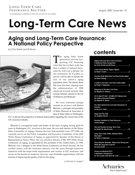 Long-Term Care Newsletter, August 2007, Issue No. 19