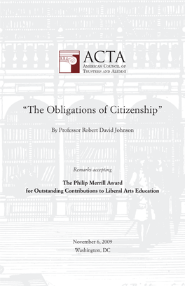 “The Obligations of Citizenship”