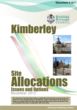 Issues and Options for New Site Allocations in Kimberley