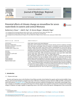 Potential Effects of Climate Change on Streamflow for Seven Watersheds In