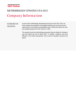 Company Information