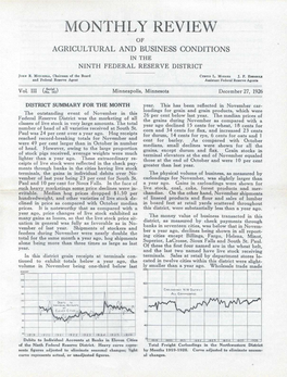 Monthly Review of Agricultural and Business Cgni~Itigns 1N the Ninth Federal Reserve District