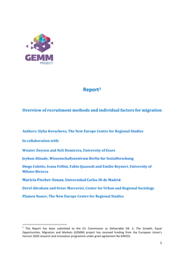 7 Overview of Recruitment Methods and Individual Factors for Migration