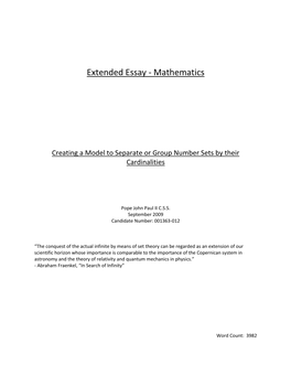 Extended Essay - Mathematics