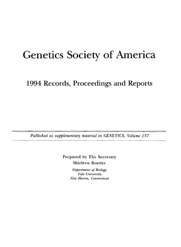 Genetics Society of America