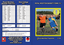 Royal Wootton Bassett Town F.C. New College F.C