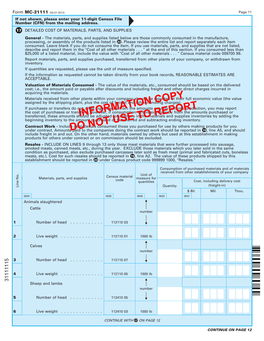 MC-31111 (03-01-2012) Page 11 If Not Shown, Please Enter Your 11-Digit Census File Number (CFN) from the Mailing Address