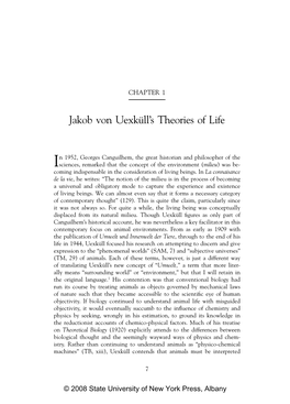 Jakob Von Uexküll's Theories of Life