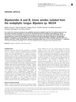 Bipolamides a and B, Triene Amides Isolated from the Endophytic Fungus Bipolaris Sp. MU34