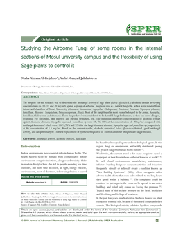 Studying the Airborne Fungi of Some Rooms in the Internal Sections of Mosul University Campus and the Possibility of Using