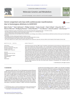 Severe Congenital Cutis Laxa with Cardiovascular Manifestations Due to Homozygous Deletions in ALDH18A1