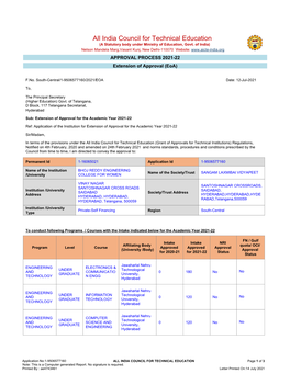 AICTE EOA Letter 2021-22