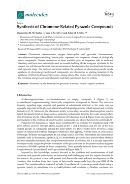 Synthesis of Chromone-Related Pyrazole Compounds