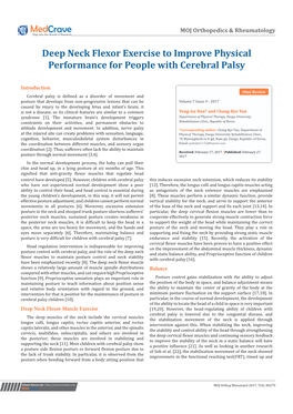 Deep Neck Flexor Exercise to Improve Physical Performance for People with Cerebral Palsy