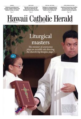 Liturgical Masters the Minister of Ceremonies Plays an Invisible Role Directing the Church’S Big Liturgies, Page 7