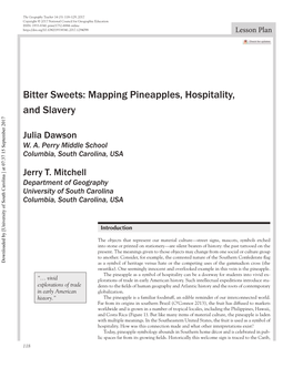 Bitter Sweets: Mapping Pineapples, Hospitality, and Slavery