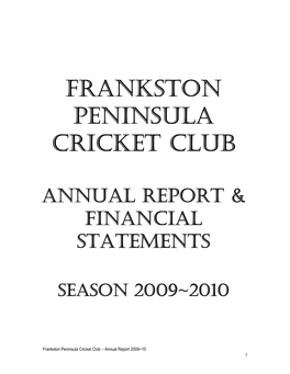 Frankston Peninsula Cricket Club