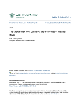 The Shenandoah River Gundalow and the Politics of Material Reuse