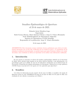 Semáforo Epidemiológico De Querétaro Al 24 De Mayo De 2021