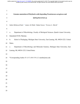 Degrading Pseudomonas Aeruginosa and Sphingobacterium