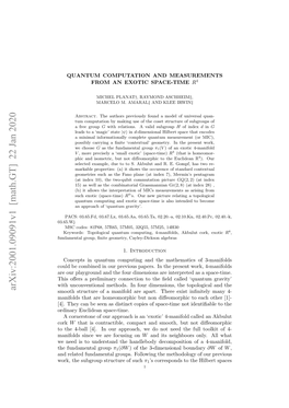 Quantum Computation and Measurements from an Exotic Space-Time R4