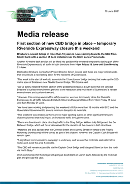 Temporary Riverside Expressway Closure This Weekend