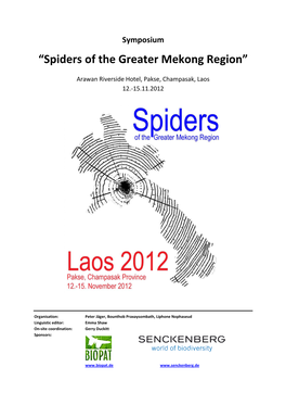 “Spiders of the Greater Mekong Region”