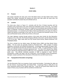 Section 3 STUDY AREA 3-1 Purpose This Section
