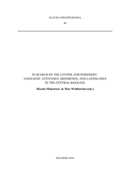 Slavica Helsingiensia 49 in Search of the Center and Periphery