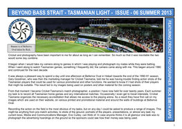 Tasmanian Light - Issue - 06 Summer 2013 Featuringcricketphotographer