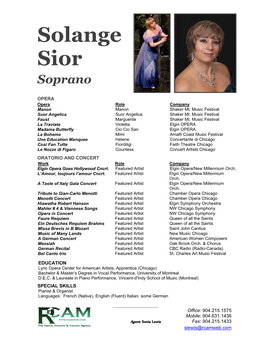 Solange Sior Soprano