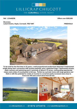 LCAA8258 Offers Over £650000 Brunnion, Lelant Downs