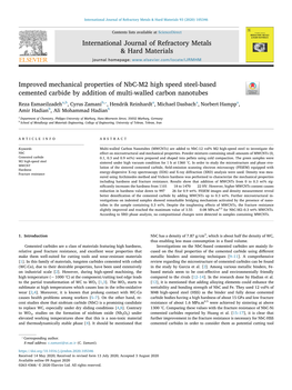 Improved Mechanical Properties of Nbc-M2 High Speed Steel-Based Cemented Carbide by Addition of Multi-Walled Carbon Nanotubes