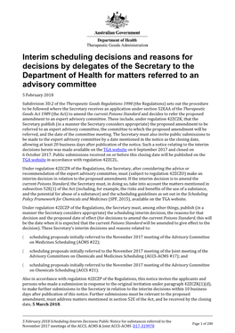 Scheduling Delegates' Interim Decisions and Invitation For