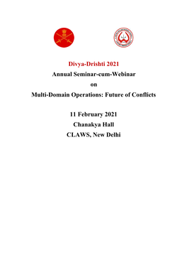 Annual Army Seminar-Cum-Webinar on Multi Domain Operations