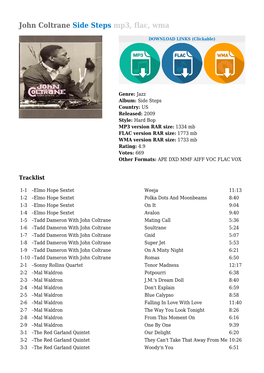 John Coltrane Side Steps Mp3, Flac, Wma