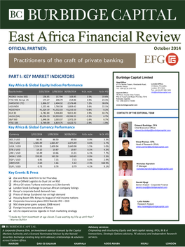 East Africa Financial Review OFFICIAL PARTNER: October 2014