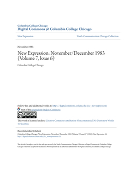 New Expression: November/December 1983 (Volume 7, Issue 6) Columbia College Chicago