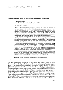A Spectroscopic Study of the Scorpio-Centaurus Association