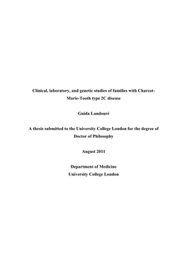 Clinical, Laboratory, and Genetic Studies of Families with Charcot- Marie-Tooth Type 2C Disease