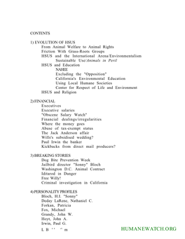 Animal Welfare Fraud" (Distributed by Trans-Species Unlimited at the 1988 Annual Conference of HSUS) "H.S.U.S