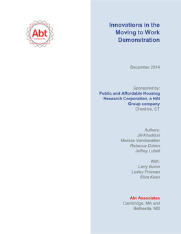 Innovations in the Moving to Work Demonstration