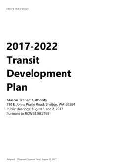 2017-2022 Transit Development Plan