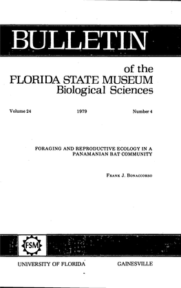 BULLETIN of the FLORIDA STATE MUSEUM Biological Sciences