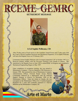 Lcol Sophie Pellicano, CD