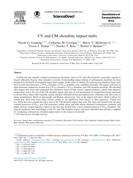 CV and CM Chondrite Impact Melts