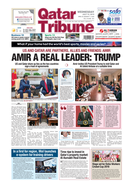 Amir a Real Leader: Trump