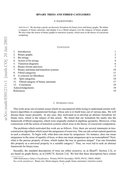 Binary Trees and Fibred Categories